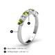 4 - Kathleen 3.40 mm Round Peridot and Diamond 7 Stone Wedding Band 