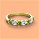 2 - Kathleen 3.40 mm Round Peridot and Diamond 7 Stone Wedding Band 