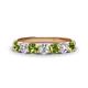 1 - Kathleen 3.40 mm Round Peridot and Diamond 7 Stone Wedding Band 