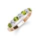 3 - Kathleen 3.40 mm Round Peridot and Diamond 7 Stone Wedding Band 