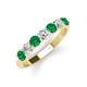 3 - Kathleen 3.40 mm Round Emerald and Diamond 7 Stone Wedding Band 