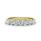 1 - Kathleen 3.40 mm Round Aquamarine and Diamond 7 Stone Wedding Band 