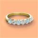 2 - Kathleen 3.40 mm Round Aquamarine and Diamond 7 Stone Wedding Band 