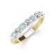 3 - Kathleen 3.40 mm Round Aquamarine and Diamond 7 Stone Wedding Band 