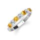 3 - Kathleen 3.40 mm Round Citrine and Diamond 7 Stone Wedding Band 