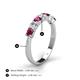 4 - Kathleen 3.40 mm Round Rhodolite Garnet and Diamond 7 Stone Wedding Band 