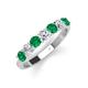 3 - Kathleen 3.40 mm Round Emerald and Diamond 7 Stone Wedding Band 