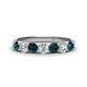 1 - Kathleen 3.40 mm Round London Blue Topaz and Diamond 7 Stone Wedding Band 