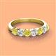 2 - Kathleen 3.40 mm Round Yellow Diamond and White Diamond 7 Stone Wedding Band 