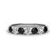 1 - Kathleen 3.40 mm Round Black Diamond and White Diamond 7 Stone Wedding Band 