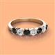 2 - Kathleen 3.40 mm Round Black Diamond and White Diamond 7 Stone Wedding Band 