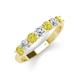 3 - Kathleen 3.50 mm Round Yellow Diamond and White Diamond 7 Stone Wedding Band 