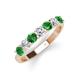 3 - Kathleen 3.40 mm Round Green Garnet and Diamond 7 Stone Wedding Band 