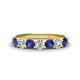 1 - Kathleen 3.40 mm Round Iolite and Diamond 7 Stone Wedding Band 