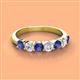 2 - Kathleen 3.40 mm Round Iolite and Diamond 7 Stone Wedding Band 