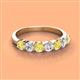 2 - Kathleen 3.40 mm Round Yellow Sapphire and Diamond 7 Stone Wedding Band 