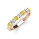 3 - Kathleen 3.40 mm Round Yellow Sapphire and Diamond 7 Stone Wedding Band 