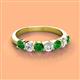 2 - Kathleen 3.40 mm Round Green Garnet and Diamond 7 Stone Wedding Band 