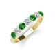 3 - Kathleen 3.40 mm Round Green Garnet and Diamond 7 Stone Wedding Band 