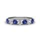 1 - Kathleen 3.40 mm Round Iolite and Diamond 7 Stone Wedding Band 