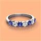 2 - Kathleen 3.40 mm Round Iolite and Diamond 7 Stone Wedding Band 