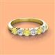 2 - Kathleen 3.40 mm Round Yellow Sapphire and Diamond 7 Stone Wedding Band 