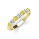 3 - Kathleen 3.40 mm Round Yellow Sapphire and Diamond 7 Stone Wedding Band 