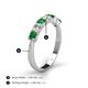 4 - Kathleen 3.40 mm Round Green Garnet and Diamond 7 Stone Wedding Band 