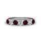 1 - Kathleen 3.40 mm Round Red Garnet and Lab Grown Diamond Wedding Band 