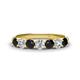 1 - Kathleen 3.40 mm Round Black Diamond and White Lab Grown Diamond Wedding Band 