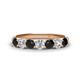 1 - Kathleen 3.40 mm Round Black Diamond and White Lab Grown Diamond Wedding Band 