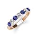 3 - Kathleen 3.40 mm Round Iolite and Lab Grown Diamond Wedding Band 