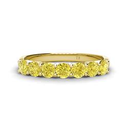 Kathleen Round Yellow Diamond Wedding Band Round Yellow Diamond ctw Stone Womens Wedding Band Stackable K Yellow Gold