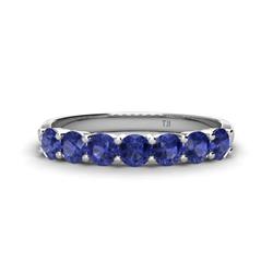Kathleen Round Iolite Wedding Band Round Iolite ctw Stone Womens Wedding Band Stackable Platinum