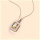2 - Everlee 6x4 mm Emerald Cut Smoky Quartz and Round Diamond Halo Pendant Necklace 
