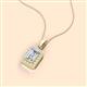 2 - Everlee 6x4 mm Emerald Cut Diamond and Round Diamond Halo Pendant Necklace 