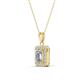 3 - Everlee 6x4 mm Emerald Cut Diamond and Round Diamond Halo Pendant Necklace 
