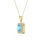 3 - Everlee 6x4 mm Emerald Cut Blue Topaz and Round Diamond Halo Pendant Necklace 