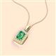 2 - Everlee 6x4 mm Emerald Cut Lab Created Alexandrite and Round Diamond Halo Pendant Necklace 