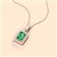 2 - Everlee 6x4 mm Emerald Cut Lab Created Alexandrite and Round Diamond Halo Pendant Necklace 