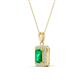 3 - Everlee 6x4 mm Emerald Cut Emerald and Round Diamond Halo Pendant Necklace 