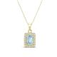 1 - Everlee 6x4 mm Emerald Cut Aquamarine and Round Diamond Halo Pendant Necklace 