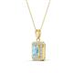 3 - Everlee 6x4 mm Emerald Cut Aquamarine and Round Diamond Halo Pendant Necklace 