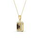 3 - Everlee 6x4 mm Emerald Cut Smoky Quartz and Round Diamond Halo Pendant Necklace 