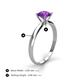 4 - Solus Round Amethyst Solitaire Engagement Ring  