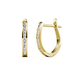 Eva ctw Petite Diamond Huggies Hoop Earrings Petite Diamond Womens Huggies Hoop Earrings K Yellow Gold 