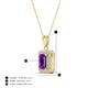 4 - Everlee 6x4 mm Emerald Cut Amethyst and Round Diamond Halo Pendant Necklace 