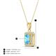 4 - Everlee 6x4 mm Emerald Cut Blue Topaz and Round Diamond Halo Pendant Necklace 