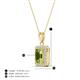 4 - Everlee 6x4 mm Emerald Cut Peridot and Round Diamond Halo Pendant Necklace 