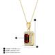 4 - Everlee 6x4 mm Emerald Cut Red Garnet and Round Diamond Halo Pendant Necklace 